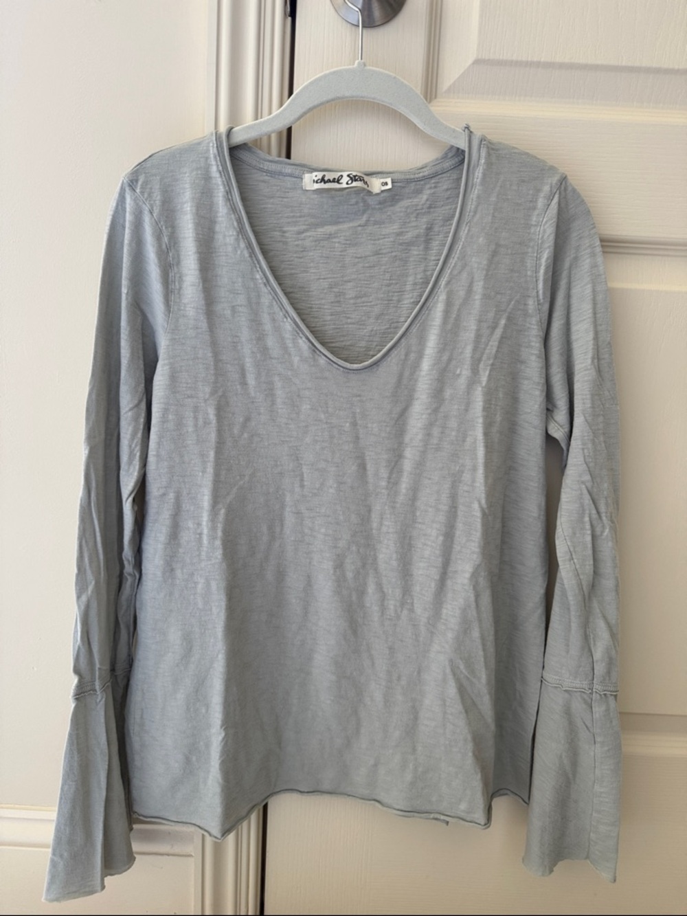 Michael Stars Women's Light sage/gray Scoop Neck Long-Sleeve Top